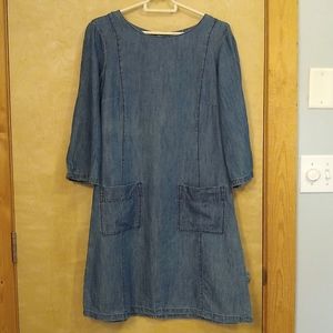 Cotton Lyocell Denim A-line Shift Dress